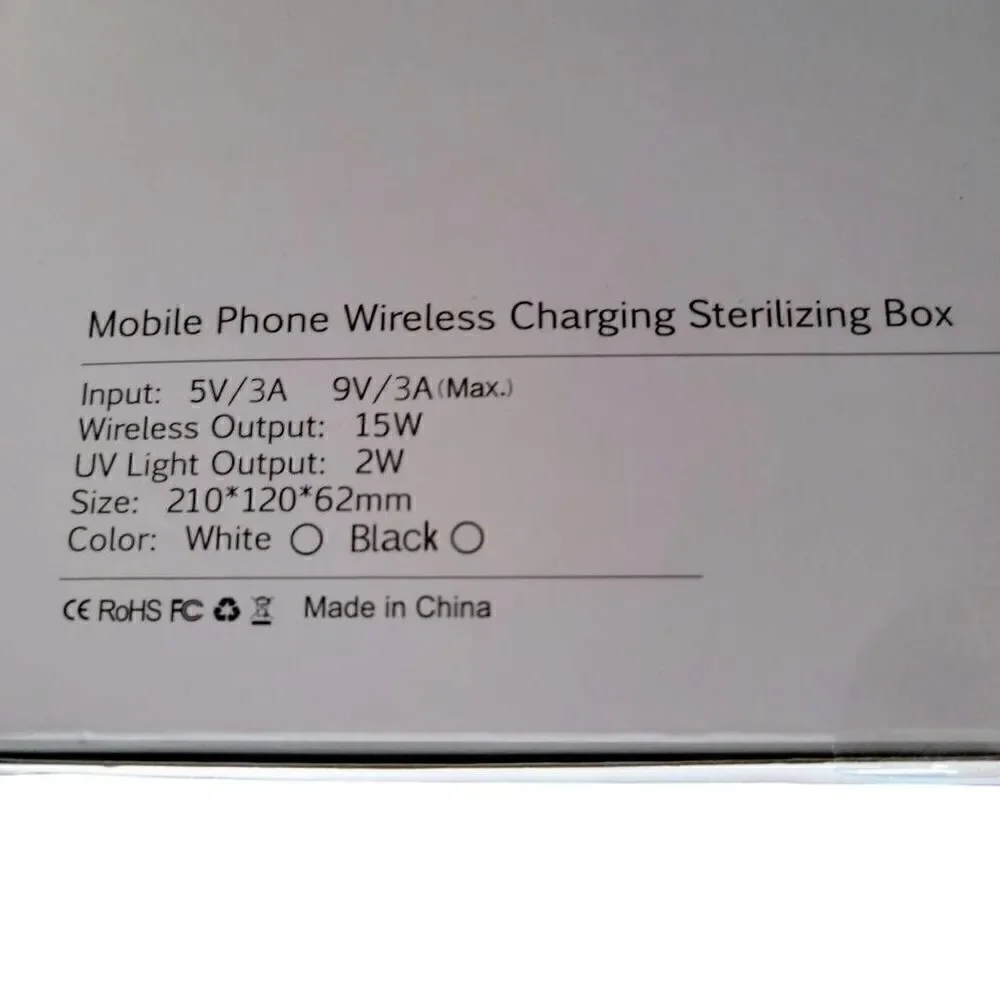 Qualcomm Quick Charge Mobile Phone Wireless Charging Sterilizing Box BRAND NEW!